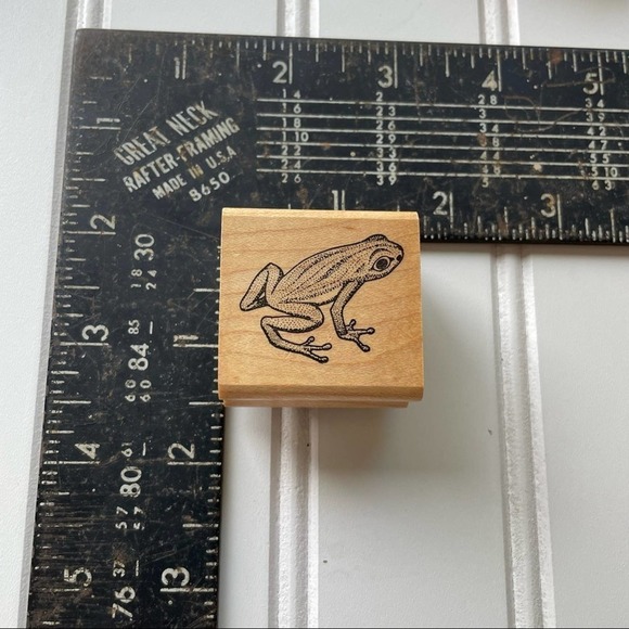 Vintage Wood Block Rubber Stamp Hamilton Arts Frog Toad Set Animal - Picture 6 of 7